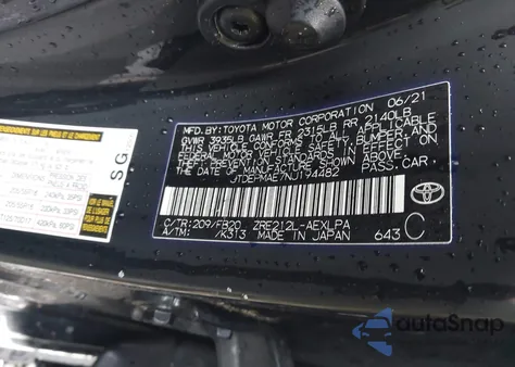 2022 Toyota Corolla Le from USA, damaged, VIN JTDEPMAE7NJ194482